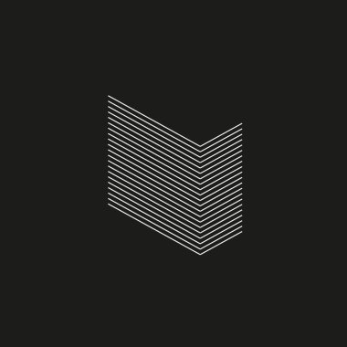 Biyometrik Geometrik Yazı Tipi. Çizgi karışımı tarzı harf L. Tipografi tasarım.