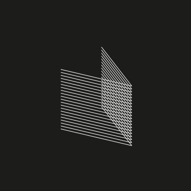 Biyometrik Geometrik Yazı Tipi. Çizgi karışımı tarzı harf V. Tipografi tasarımı.