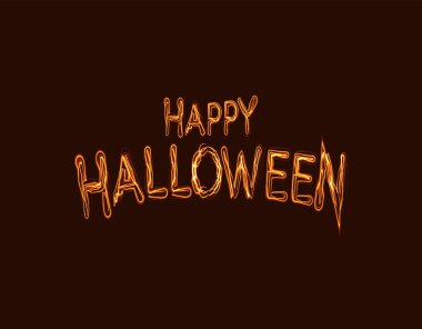 Siyah arka plan üzerinde Happy Halloween Holiday korkunç vektör metin. Cadılar Bayramı kutlama kartı tasarımı.