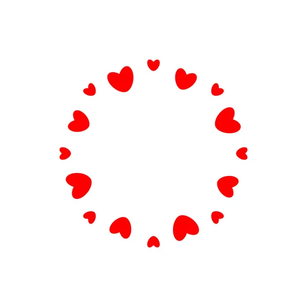 Logotipo de amor abstrato. Círculo de corações. Moldura para foto de amor. Feliz símbolo da família. Vetor modelo de emblema isolado no fundo branco . — Vetor de Stock