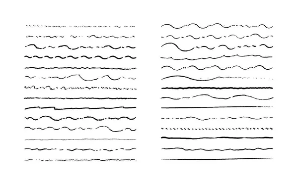 Dessiné à la main agitant des lignes de gribouillage. Éléments de bordure soulignés vintage, cadre de dessin animé, décoration crayon grunge. Croquis vectoriel de la course du stylo — Image vectorielle