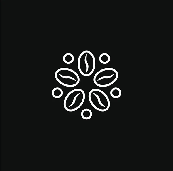 Logo del caffè, concetto moderno. Icona del chicco di caffè. Modello astratto del logo della bevanda energetica. Emblema vettoriale isolato su sfondo bianco . — Vettoriale Stock
