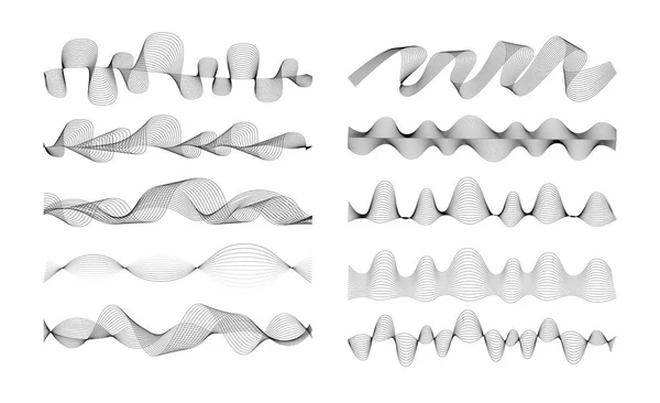 Ensemble d'icônes Radio Wave. Onde sonore simple et monochrome sur fond blanc. Illustration vectorielle isolée . — Image vectorielle