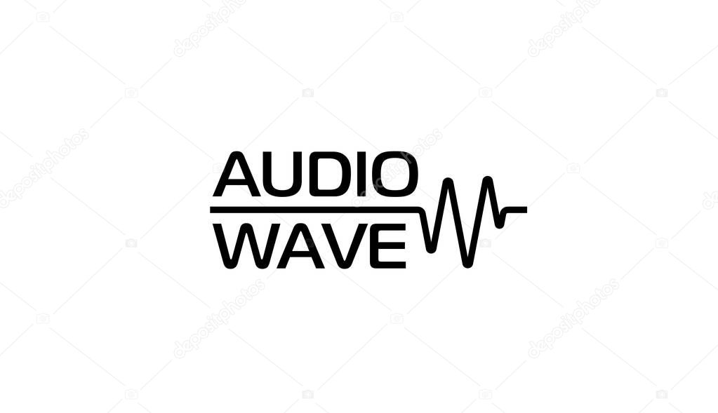 Audio wave or cardio wave logo template. Vector illustration.
