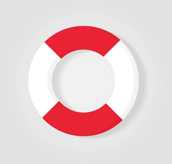 白色和红色的 Lifebuoy 图标，救援人员救援溺水人员的设备，用于商业和假日插图的矢量图形 deign 元素. — 图库矢量图片