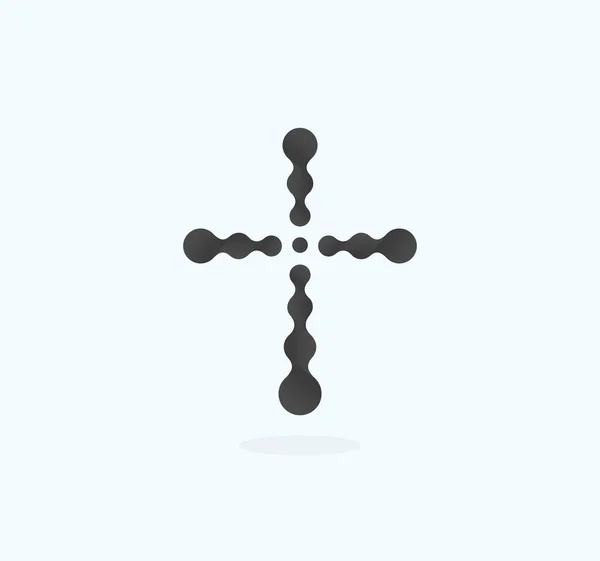 Símbolo cristiano, icono de puntos de conexión negro. Plantilla de logotipo Church. Ilustración vectorial aislada . — Vector de stock