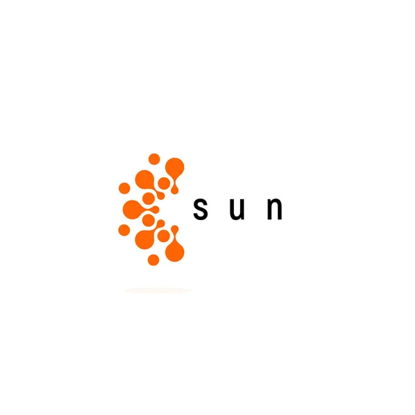 Ícone solar. Modelo de logotipo plana tecnologia de energia solar. Dia de verão ensolarado ideia emblema moderno. Design de conceito para negócios. Ilustração vetorial isolada sobre fundo em branco . — Vetor de Stock