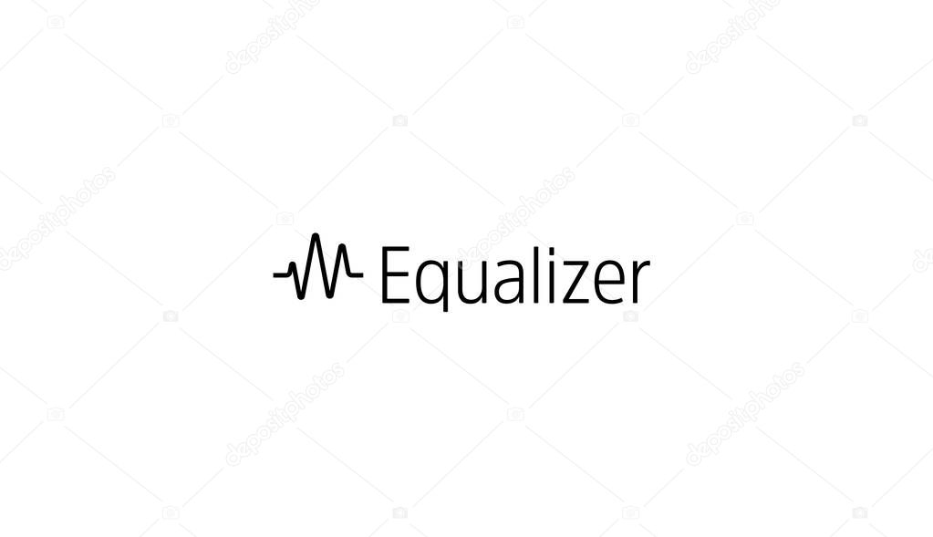 Equalizer icon. Sound wave or radio wave, heart impulse simple logo template. Modern emblem idea. Concept design for art, music, medical. Isolated vector illustration on blank background.