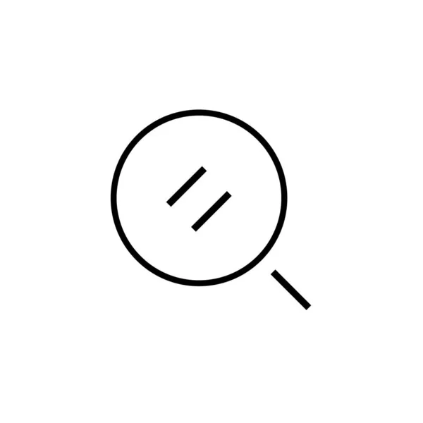 Icono de línea delgada de búsqueda, SEO de símbolo de big data, signo de navegación web, elemento gráfico de lupa simple estilo de línea, plantilla de logotipo de lupa, ilustración vectorial aislada . — Vector de stock