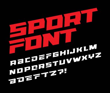 Spor yazıtipi kalın italik harfler dinamik eğimli ve geometrik kesim hız yarışı, savaş, hızlı dağıtım veya poster sürücüsü tipografi tasarımı için.