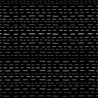 Yatay çizgilerin kusursuz dokusu, dijital dalgaların vektör deseni, siyah arkaplanda beyaz çizgiler, doku tasarım şablonu