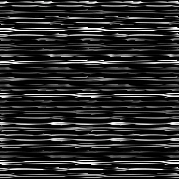 Textura sin costura de líneas horizontales, patrón vectorial de ondas digitales, rayas blancas sobre fondo negro, plantilla de diseño de textura — Archivo Imágenes Vectoriales