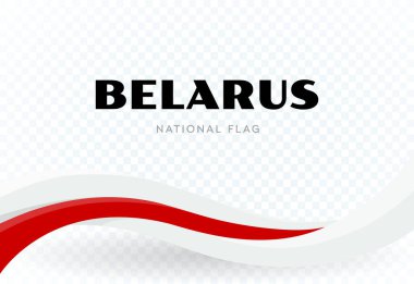 Beyaz Rusya bayrağı, izole vektör çizimi. Belarus Halk Cumhuriyeti 'nin beyaz ve kırmızı varyant bayrağı. Beyaz Rusya 'nın tarihi sembolü..