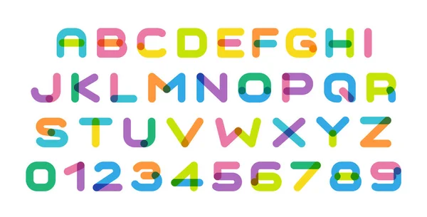 Ensemble de lettres colorées. alphabet de style dessin animé de couleur vive. Art créatif ou police zone enfants. Dessins de caractères vectoriels originaux pour affiches typographiques, annonces, logo, concerts, événements, emballages, festivités — Image vectorielle