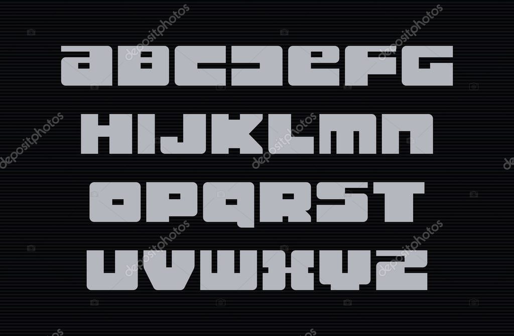 Geometric letters set. Modern font, retro de lorean style vector alphabet. Original typeface designs for typographic posters, ads, logo, identities, gigs, sport events, packaging, digital media