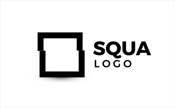 Concept de logo carré, forme géométrique primitive, conception simple, modèle de logotype vectoriel — Image vectorielle