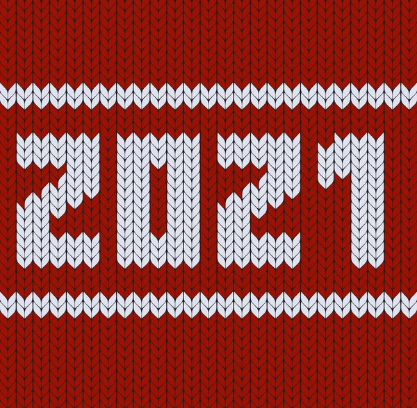 2021 Tarjeta de feliz año nuevo para folletos navideños de temporada, tarjetas de felicitaciones e invitaciones, banner de Navidad. Elemento de diseño de textura de punto para scafr, jersey y jersey. Ilustración vectorial — Vector de stock