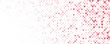Dağınık kırmızı kalpler aziz sevgililer günü desenleri düğün arkaplanı davetiyeler için ideal, romantik kumaş tekstili, anneler günü fon, romantizm BG. Vektör İllüstrasyonu.