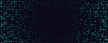 Soyut parlayan yıldız çapraz yarım tonlu neon parçacıkları ışık efekti. Bilimkurgu tarzı tıbbi bilimsel yenilik teknolojisi tasarımı için fütüristik altyapı. Vektör illüstrasyonu