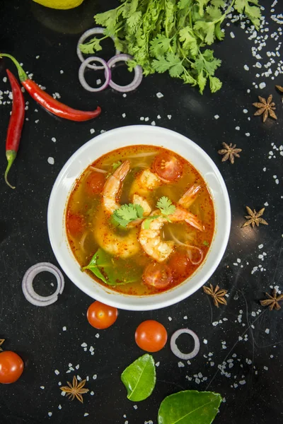 Tom Yum Koning Garnaal Stockfoto