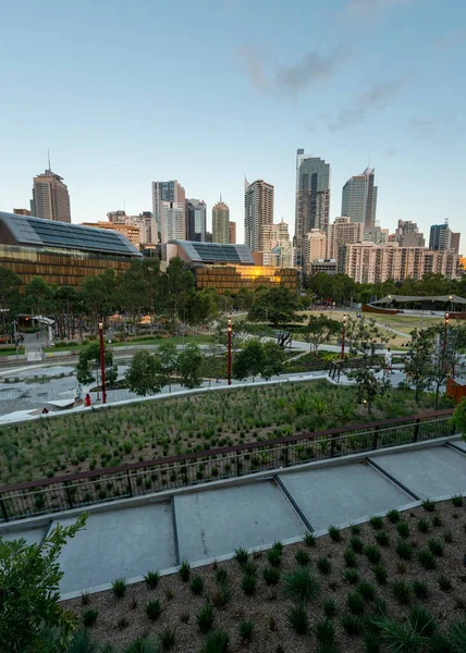 Centro Sydney Skyline Australia Con Parque Tumbalong —  Fotos de Stock