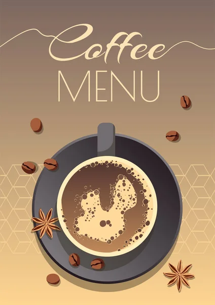 Volantino Poster Banner Brochure Copertina Modello Design Caffè Caffè Bar — Vettoriale Stock