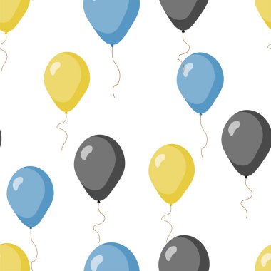Beyaz arka plan üzerinde balonlar ile dikişsiz desen. Duvar kağıdı, ambalaj kağıdı, not defteri, tekstil ve diğer tasarım için mükemmel. 