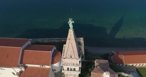 St. Georges kerk in Piran, Slovenië — Stockvideo