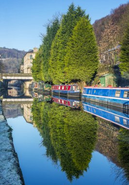 hebden bridge calderdale Batı Yorkshire'da bir bölümünü rochdale kanalı olarak geçer