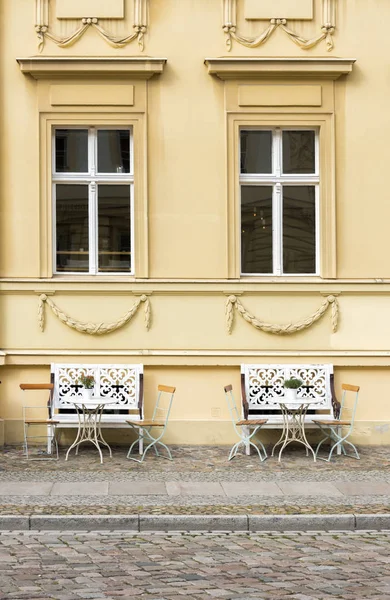 Bistro Cafétische Auf Der Straße Von Potsdam Deutschland — Stockfoto