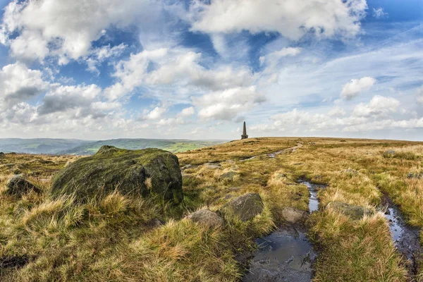 Stoodley Gädda Mounument Calderdale Stockfoto