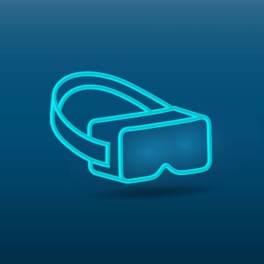 Sanal gerçeklik gözlükleri, kulaklık simgesi. vektör eps 10