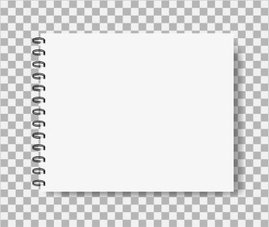 Mockup tarzında gerçekçi dizüstü bilgisayar. Spiralli boş not defteri. Boş yatay not defteri şablonu. vektör eps10