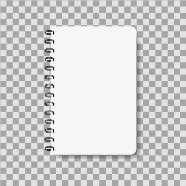 Mockup tarzında gerçekçi dizüstü bilgisayar. Spiralli boş not defteri. Boş yatay not defteri şablonu. vektör eps10