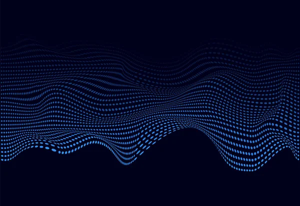 Onda Sonido Abstracta Azul Para Banner Web Brillante Onda Musical — Vector de stock