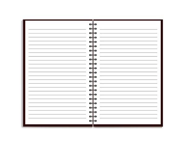 Cuaderno Realista Estilo Maqueta Bloc Notas Blanco Con Espiral Plantilla — Archivo Imágenes Vectoriales