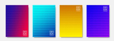 Modaya uygun minimal kapaklar tasarımı seti. Web sitesi için renkli halftone modern şablon tasarımı. vektör eps10