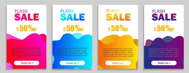 Dinamik geometrik sıvı şekiller kümesi. Web sitesi, sunumlar veya mobil uygulamalar için modern tasarım kapsar. Sosyal medya için Flash satış şablonu. vektör eps10