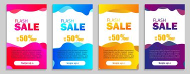 Dinamik geometrik sıvı şekiller kümesi. Web sitesi, sunumlar veya mobil uygulamalar için modern tasarım kapsar. Sosyal medya için Flash satış şablonu. vektör eps10