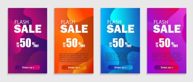 Dinamik geometrik sıvı şekiller kümesi. Web sitesi, sunumlar veya mobil uygulamalar için modern tasarım kapsar. Sosyal medya için Flash satış şablonu. Trendy arka plan vektör eps10