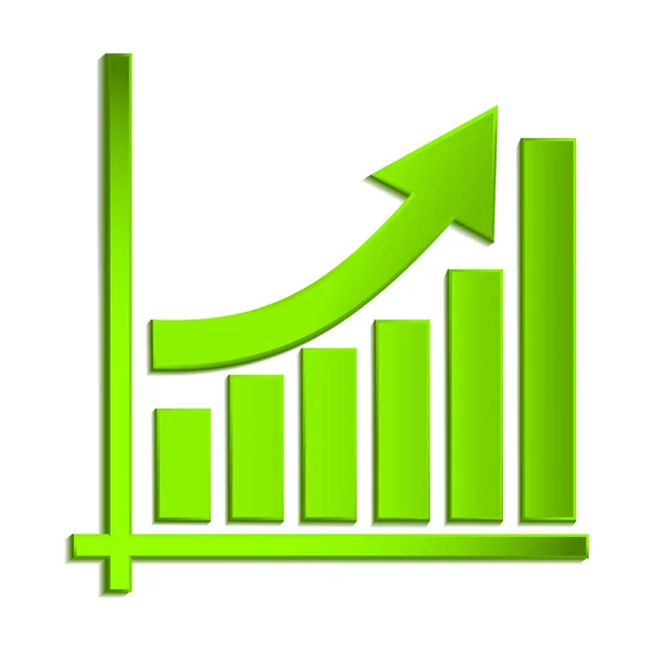 Rosnąca Strzałka Biznesowa Wykresie Wzrostu Zysk Zielona Strzałka Ikonę Wykresu — Wektor stockowy