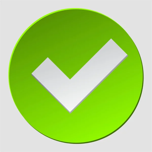 绿色签入圆圈 已审核复选标记符号 是的图标 Simbol 用于审批的 键符号 Eps — 图库矢量图片
