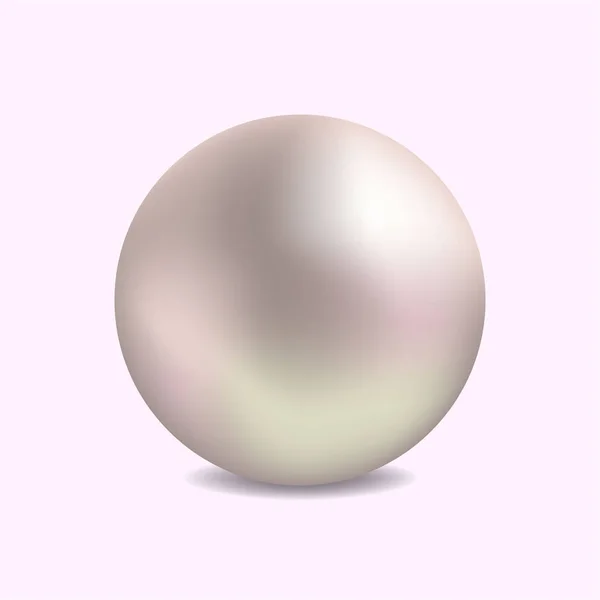 高級アクセサリーのためのリアルな真珠 白い背景に化粧品 ジュエリー ジュエリーショップのための装飾真珠のロゴ ベクトル Eps — ストックベクタ