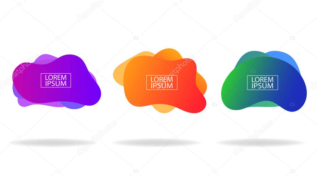 Set of dynamic geometric liquid shapes.Abstract modern design  wave for website, social media  or mobile apps. vector eps10