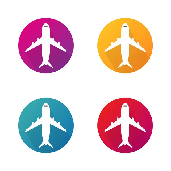 Airplane Vector Icons Circle Aircraft Vector Buttons Website Vector Eps — Stock Vector