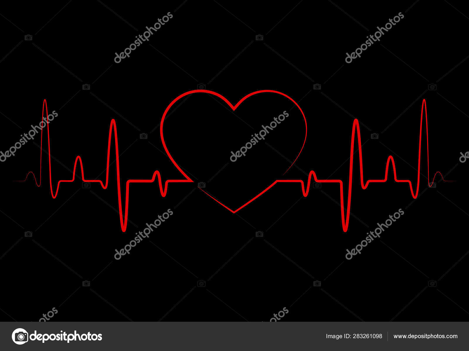 Abstract Heart Beats Cardiogram Cardiology Black Background Red Heart Pulse  Stock Vector Image by ©Rimm-Art #283261098