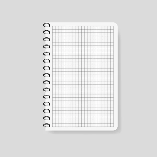 Notebook verificado realista em estilo mockup. Bloco de notas em branco com espiral. Modelo de bloco de notas vazio em fundo isolado.Nota com spiral.vector eps10 — Vetor de Stock