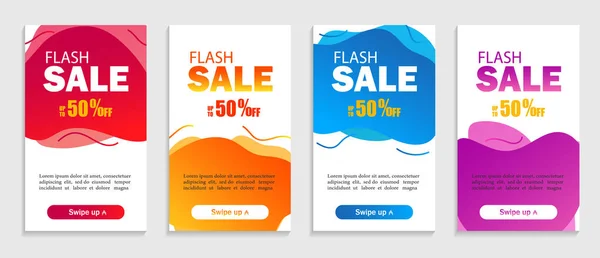 Zusammenstellung abstrakter flüssiger Formen auf isoliertem Hintergrund. Verkaufs-Design-Abdeckungen für Website, Einzelhandel oder Geschäft. Flash-Angebot Verkauf Vorlage für Social-Media.vector — Stockvektor