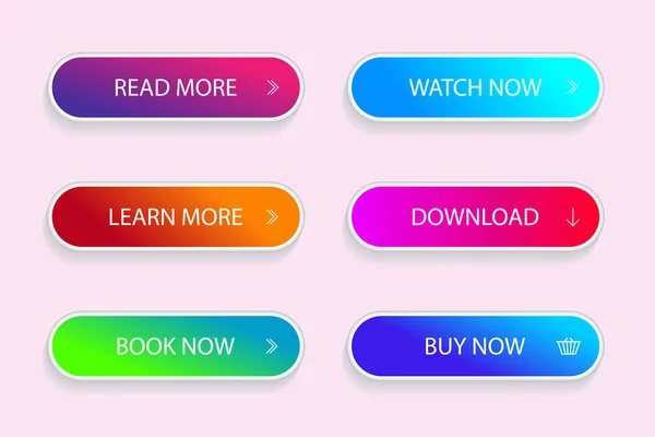 Set of modern vivid buttons. Grident button of submit, download for app. vector