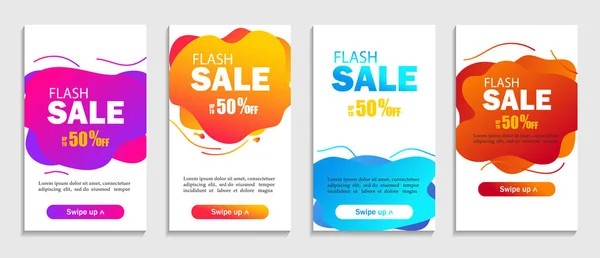 Abstract background with liquid shape of offer sale for retail, business, presentation. Template banner flash sale with abstract liquid shape.Flash sale special offer set. vector — Stock Vector